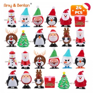 Amy&Benton 24 Stk Kryst Wind Up Toy Assortments Kousstoppers foar Christmas Party Favor Supply Accessories