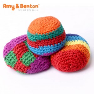 Bolsas Hacky Ball Sack multicolores de ganchillo para nenos e adultos