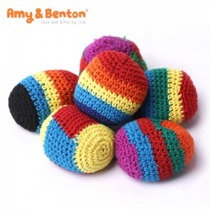 Multicolored Crochet Aneka Hacky Ball Karung Footbags kanggo Bocah-bocah lan Diwasa