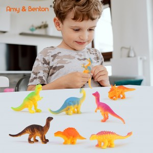 8 пакувања мини фигури од диносауруси Пластични играчки од диносаурус за момчиња, девојчиња мали деца, подароци за Велигден Минијатурни играчки Топери за торта од диносаурус Потрошувачка за роденденска забава