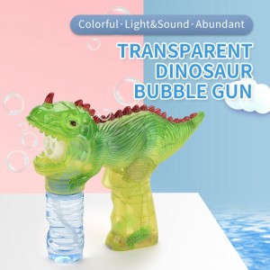 Dinosaur ອັດຕະໂນມັດ Bubble Maker ເຄື່ອງ Blower ມີແສງແລະສຽງສໍາລັບເດັກນ້ອຍ