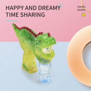 Dinosaur Automatisk Bubble Maker blæsermaskine med lys og lyd til børn