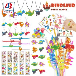 59 vnt. Dinozaurų vakarėlis, skirtas karnavalo prizams, dideliais kiekiais žaislais, maišelių užpildais, grąžinimo dovanomis vaikams