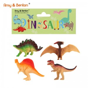 Dinosaurlekesett for barn – 4 stk Dinosaurfigurer i plast Leker for barn Gutter, Dinosaurbursdagsfester, Dinosaur Cupcake Toppers