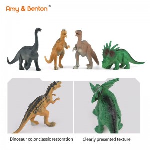 Realistycznie wyglądające dinozaury, zestaw 4 dużych plastikowych zabawek z różnymi figurkami dinozaurów
