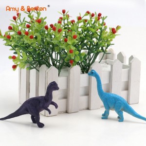 6 Pcs Safe Material Assorted Realistic Dinosaur Figure Toy Playset Party Favors Toys bakeng sa Bana