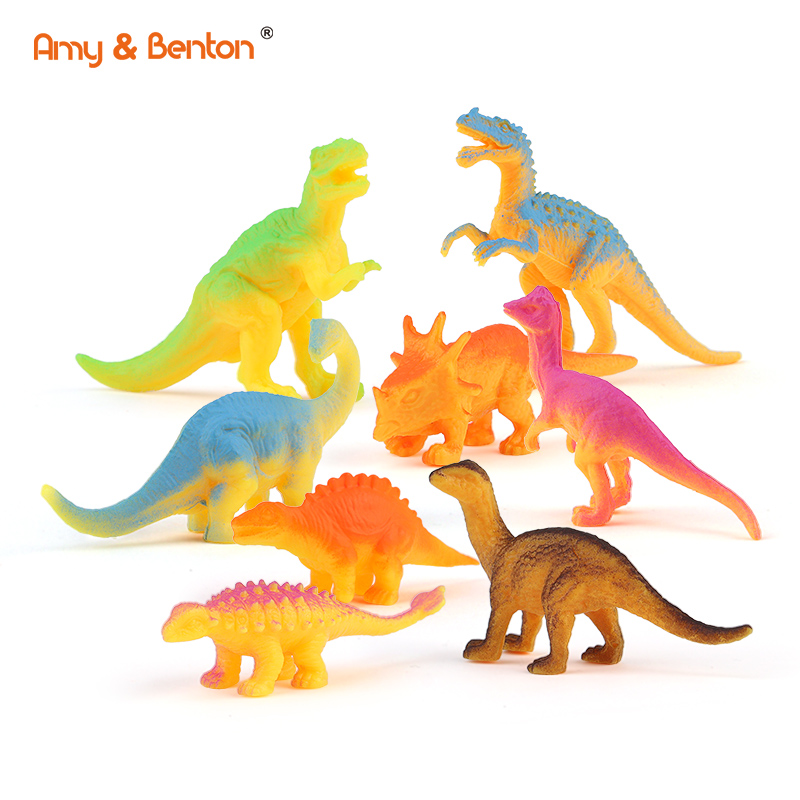 8 Packs Mini Dinosaur Figures පිරිමි ගැහැණු ළමයින් සඳහා ප්ලාස්ටික් ඩයිනෝසෝර සෙල්ලම් බඩු, පාස්කු තෑගි කුඩා සෙල්ලම් බඩු ඩයිනොසෝර් කේක් ටොපර්ස් උපන්දින සාදයට ප්‍රිය සැපයුම්