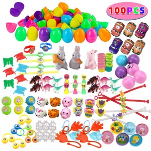 100PC Prefilled Easter Basket Stuffers Eggs Toys Party Favor Set Goodies