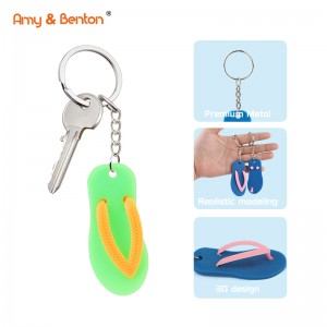 Miljeufreonlik Amazon Hot Sale Nijheid PVC Flip Flops Slippers Shoe Keychain Accessories Toys for Kids