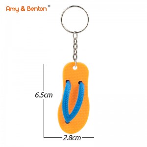 Eco-Friendly Amazon Hot Sale Novelty PVC Flip Flops Slippers Shoe Keychain Accessories Mga Laruan para sa Mga Bata