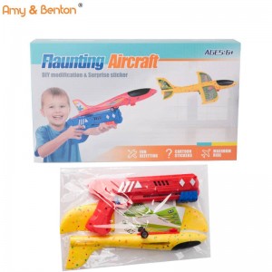 2 Flight Mode Outdoor Foam Airplane Throwing Plane na may Launcher Toys