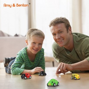 Amy&Benton 4-delige insectenspeelgoed Trekauto's voor baby's en Go Back-autospeelgoed Peuterspeelgoed