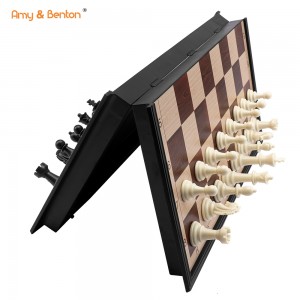 Juego de ajedrez de viaje de sujeción portátil magnético clásico juego de mesa de xadrez plegable xoguetes educativos portátiles para niños de 2 xogadores