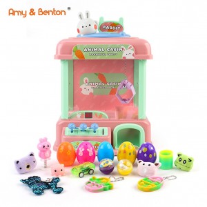 어린이를위한 클로 기계, 부활절 귀여운 토끼 테마 미니 자동 판매기 아케이드 캔디 클로 기계 작은 장난감으로 채우기