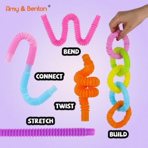 Neuartige mehrfarbige Mini-Pop-Röhren, sensorisches Stress-Fidget-Spielzeug
