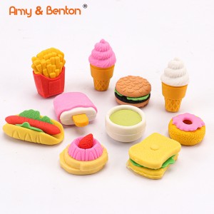 3D Mini Puzzle Erasers Food Erasers Toy bakeng sa Bana