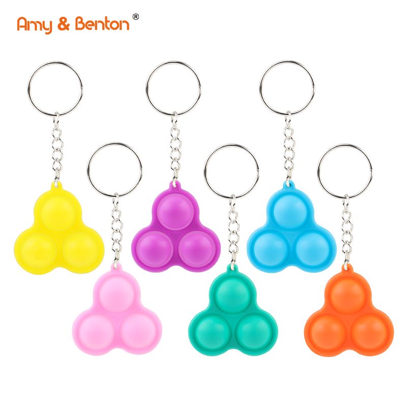 Mini Pop it Schlüsselanhänger Spielzeug Bubble Fidget Sensory Toys für Kinder Erwachsene