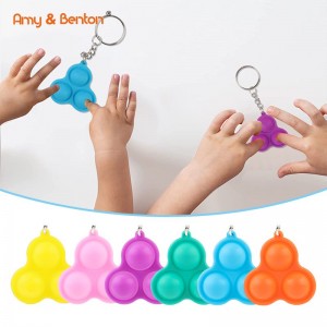 Mini Pop it Синџир за клучеви играчки Bubble Fidget сензорни играчки за деца возрасни