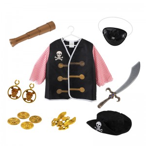 12PCS Tamariki Whakaahua Karei Pirate Costume Role Play Dress Up Set Toy for Halloween