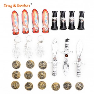 26 PCS Pirate Party Favors Supplies Pirate Gold Coins Skateboard, keychain, dagger, telescope for Birthday Party Goodie Bag Fillers