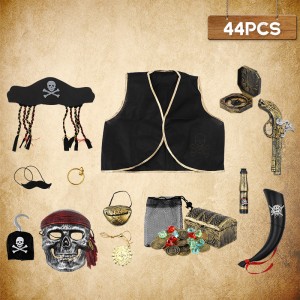 Set da gioco Tesoro dei pirati per bambini,Giocattoli di ruolo da pirata,Accessori per bambini in costume da pirata