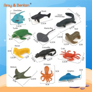 Ocean Sea Animal Assorted Mini Vinyl Plastic Animal Really Set Under the Sea Life Figure Bath Topper for Children Educational Party Cake Cupcake Topper, Valentines Day Gifts