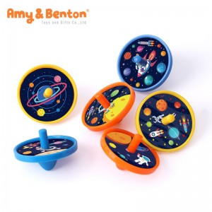 OEM Space Party Favor Toys Surprise Bag Fllers Spinning Art Activity Plastic Spinning Top Toy te keap