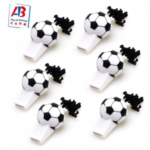 6 Pcs Soccer Party Favors Whistle Soccer Pattern Coach Referee Whistle għal Kids Football Party Sports Game