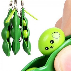 Fidget Toys Peapod Extrusion Bean Pea Keychain