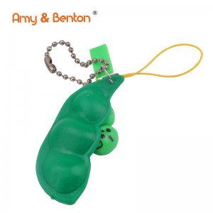 Fidget Toys Squeeze Peapod Extrusion Bean Pea Keychain