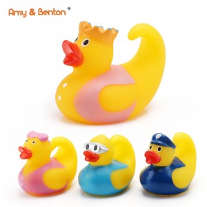 Rubber Bath Ducky Toys Birthday Projects Gifts Baby Showers Classroom Lub Caij Ntuj Sov Puam thiab Pas Dej Kev Ua Si Party Favors