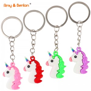 Hadiah Unicorn Hebat Parti Sesuaikan Cincin Kunci Rantai Kunci Unicorn Comel untuk Beg galas