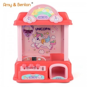 Hot Selling Kids Mini Eenhoorn Klauw Machine Leuk Cool Klauw Spel Candy Grabber Prijs Dispenser Vending Speelgoed