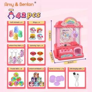Mesin Cakar Mini Unicorn Kanak-kanak Terlaris Menyenangkan Permainan Cakar Sejuk Permainan Candy Grabber Gift Dispenser Vending Toy