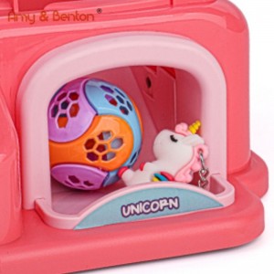 Hot Selling Kids Mini Unicorn Claw Machine Fun Cool Claw Game Candy Grabber Prize Dispenser Vending Toy