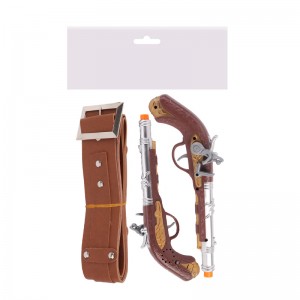 Pencét Aksi Pistols Western Cowboy Gun Toy Set sareng tali taktak, Kostum Budak Sapi pikeun Budak