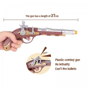 Clique em pistolas de ação conjunto de brinquedo de arma de cowboy ocidental com alça de ombro, fantasia de menino de vaca para meninos