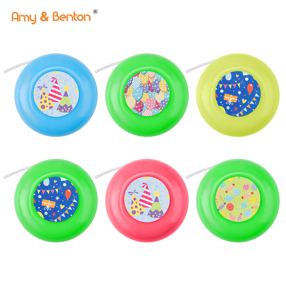 Yoyo Plastik Premium ArtCreativity untuk Anak-Anak, Paket 6 Mainan Yo-Yo dalam Berbagai Macam Warna, Suvenir Pesta Ulang Tahun, Pengisi Goodie Bag, Stuffer Stocking Liburan, Hadiah Kelas