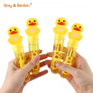 Bubble Party Fours Assortment Toys Yellow Duck Bubble Wands for Kids Themed Birthday, Halloween, Goodie Bags, Carnival Prizes