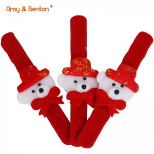 I-Amy&Benton Christmas Snap Bracelet Party Favors Bear Clap Circle Imihlobiso kaKhisimusi Yamantombazane Nabafana
