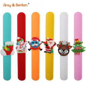 Pulseras de silicona 6 unidades de pulseras de árbol de Navidad Elk Santa Snowman para regalo de Navidad xoguetes para niños