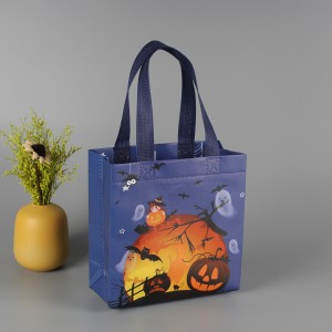 Šarena poklon vrećica za Noć vještica Netkana velika torbica sa stacionarnim printom Logo Laminirana vrećica Poklon traka torba