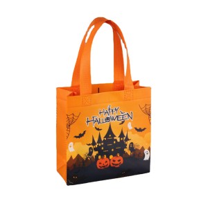 Halloween Colorful Gift Bag Non woven Large Handbag Stationary Print Logo Laminated Bag Gift Band Bag