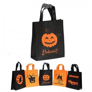 Неткаен торба за празнична торба за подароци за Ноќта на вештерките, прилагодено печатено лого со филм