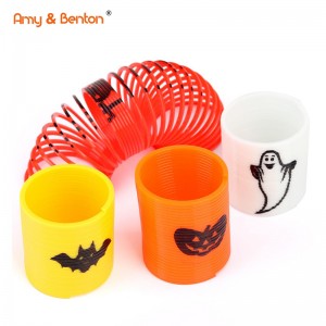 Hadiah Mainan Mini Pelangi Musim Semi Slinky Plastik Baru Suvenir Pesta Halloween