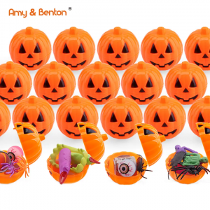 Halloween Party favors Novelty Colorful Plastic Small Pumpkin Candy Capsule Bucket