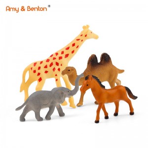 4-częściowy zestaw upominkowy figurki zwierząt zabawki, realistyczne Jumbo dzikie zwierzęta z zoo figurki duży plastikowy zestaw zwierząt dżungli
