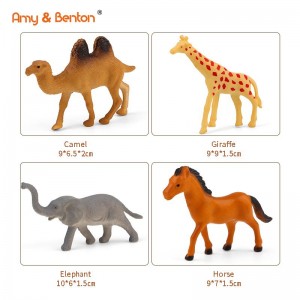 4 Piece Gift Set Animals Figure Toys, Realistic Jumbo Wild Zoo Animals Figurines Large Plastic Jungle Animals Playset