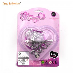 Princess Pretend Toy Girl Jewelry Dress Up Play Set include Crowns Rings Earrings Hairpins Bracelets