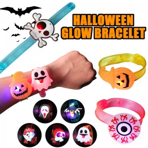 Halloween leuchtendes Armband Kinder weiches Gummiarmband Spielzeug LED-Blitz-Armband